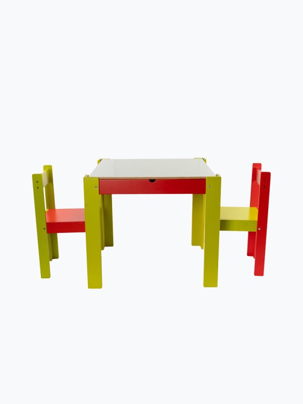 Conjunto mesa cajon + 2 sillas