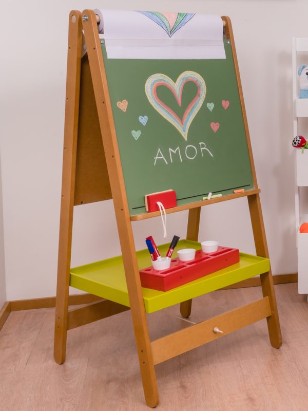 Pizarra DOBLE XL para marcador, tiza e iman Con dos rollos de papel - Image 3