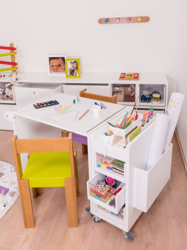 Conjunto Mesa Arte chica + Gavetero de Arte + 1 Silla - Image 2