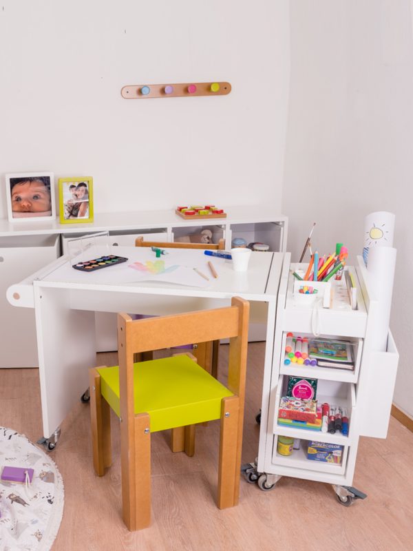 Conjunto Mesa Arte chica + Gavetero de Arte + 1 Silla - Image 5